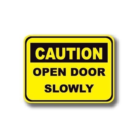 Ergomat 36in x 27in RECTANGLE SIGNS - Caution Open Door Slowly DSV-SIGN 972 #2163 -UEN